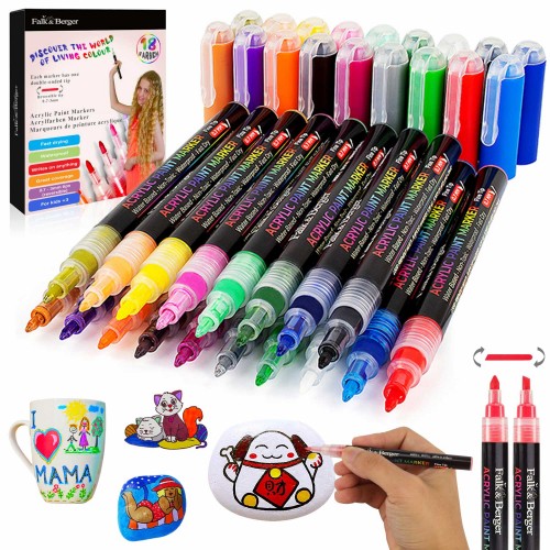 Acrylic Paint Brush Markers, Dual Tip-Set of 60 — Shuttle Art